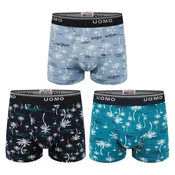 3-PACK moške boksarice Uomo Palm Escape
