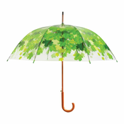 Prozirni kišobran od trske sa zelenim detaljima, otporan na vjetar Esschert Design Ambiance Birdcage Leaf, ? 92,5 cm