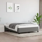 shumee vidaXL Posteljni okvir brez vzmetnice temno siv 140x200 cm oblazinjen s blagom