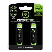 Akumulatorska baterija, AAA (HR03), 1,2 V, 900 mAh, Powerton, blister, 2 pakiranja