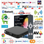 Hibridni Android box DVB-T2 4K UHD Android 11 Strong SRT420 Amlogic S905Y4 Kodi 20+ HDR10+, Dolby Plus AV1/H.265, 2XUSB, MicroSD, Wifi 5, LAN