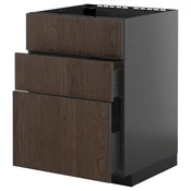 METOD / KNIVSHULT Pod.el.za gr.plocu/ug.asp.s fiokom, Crnosiva/Sinarp smeda, 60x60 cm