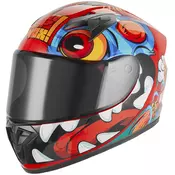 Djecja integralna motociklisticka kaciga NOX N731 Scrappy crveno-višebojna