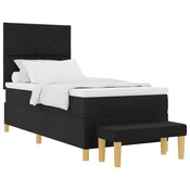 vidaXL vidaXL Črna vzmetnica z blazino in klopjo 100x200 cm tkanina, (22083293)
