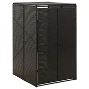 Vidaxl Enojna lopa za smetnjak 70x80x117 cm poli ratan
