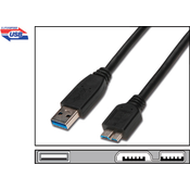 Kabel USB 3.0 A/moški B/moški MICRO 0,25m