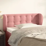 Vidaxl Vzglavje z ušesi roza 93x23x78/88 cm žamet