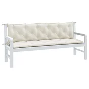 Jastuci za vrtnu klupu 2 kom prošarano krem 180x50x7 cm tkanina