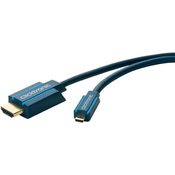 clicktronic HDMI priključni kabel clicktronic [1x HDMI-vtič  1x HDMI-vtič D Micro] 3 m moder 3840 x 2160 pixel