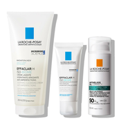 La Roche-Posay Effaclar protokol za suho kožo, nagnjeno k nepravilnostim (higiena, nega, zaščita pred soncem), 200 ml + 40 ml + 50 ml