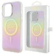 Guess GUESS OVITEK ZA IPHONE 15 PRO ZA MAGSAFE 6.1 IML IRIDESCENT NAJBOLJŠA ZAŠČITA