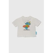 Otroška bombažna majica Emporio Armani x The Smurfs