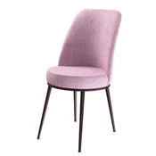 Hanah Home set trpezarijskih stolica Dexa 8 kom, roze tkanina Babyface, braon metalne noge