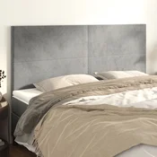 Vidaxl Vzglavje za posteljo svetlo sivo 180x5x118/128 cm žamet