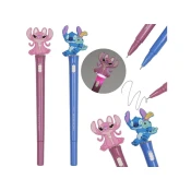 Disney DISNEY Stitch 2x SVETLEČE gelsko pero, modro črnilo, šolsko, KOMPLET peresa s figuro