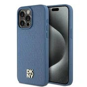 DKNY Etui DKNY Leather Monogram Pattern Metal Logo MagSafe za iPhone 15 Pro Max - modro
