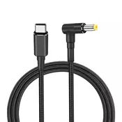 Kabel za punjenje TYPE-C na BARREL JACK 5,5 mm x 2,5 mm, 100 W, PD, s izlazom od 20 V za Canon SELPHY pisače