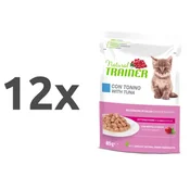 Natural Trainer Cat Kitten&Young, vrečka - tuna - 85 g 12 x 85 g