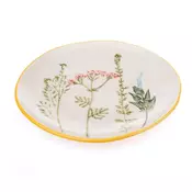 Bel desertni porcelanast krožnik o 21 cm Flower Garden – Dakls
