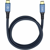 Oehlbach USB 3.1 priključni kabel [1x USB-C™ vtič - 1x USB-C™ vtič] 0.50 m modri, pozlačeni kontakti Oehlbach USB Plus CC