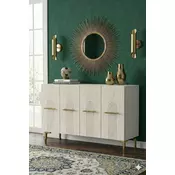 HANAH HOME Komoda Ida 120 White Travertine Gold