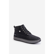 Lace-up mens ankle boots Big Star Hi-Poly System black