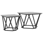 Set pomocnih stolica 2 pcs Siva Sonoma Inženjerska drva i celik
