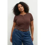 Trendyol Curve Ženska bluza Tbbss25Af00060, Braon