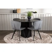 Venture Design Jedilna miza in stol komplet Olivia in Lilja miza 110x75 cm črna siva
