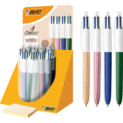 Bic BIC izvlečni kemični svinčnik v 4 barvah v lesenem slogu, zaslon 30, (21656288)