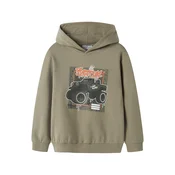 NAME IT Sweater majica NKMVUGO sivkasto zelena / krvavo crvena / crna / bijela