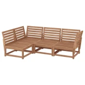 NÄMMARÖ Modularna ugaona sofa, trosed, napolju svetlosmede bajcovano