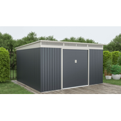 Vrtna kovinska hiška-uta-lopa 11,32 m2 - 3,4m x 3,3 m – ANTRAZIT tudi na obroke pri nas!LEANPAY, 1STAVNO-NLB Buy&go