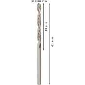 Sveder standardne dolžine PRO Metal HSS-G, 3 x 33 x 61 mm, 10 kosov