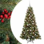 Vidaxl Umetna božična jelka z bučko 180 cm 300 LED Toplo bela