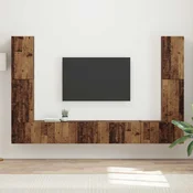 Set TV komoda 8 pcs Staro drvo Konstruirano drvo