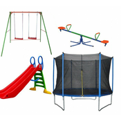 Deciji komplet za dvorište ( Playground 2A) Trambolina + Ljuljaška + Tobogan + Klackalica