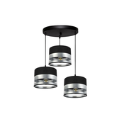 Luster na sajli MILO 3xE27/60W/230V srebrna/crna