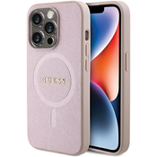 shumee Ovitek Guess Saffiano MagSafe - iPhone 15 Pro (roza)