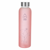 Rožnata steklena steklenica za vodo 600 ml Adela – Orion