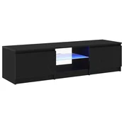 Vidaxl TV omarica Črna Orehovina 140 x 38,5 x 36 cm Konstruiran les