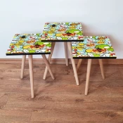 Hanah Home Set klub stocica 3Shp108, 3 komada, Ljubicasta