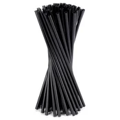 shumee 50x črnih plastičnih slamic za večkratno uporabo za pijačo