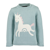 Dekliški pulover Unicorn turkizen