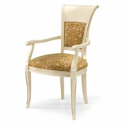 Casa Padrino Luxury Baroque Dining Room Chair with Armrests Cream/Brown H. 98 cm - Made in Italy