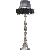 Casa Padrino luxury baroque floor lamp silver/black H. 167 cm - Made in Italy
