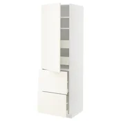 METOD / MAXIMERA Vis.el. s polic/4fiok/vrat/2front, bela/Vallstena bela, 60x60x200 cm