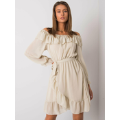 OCH BELLA Beige dress with long sleeves