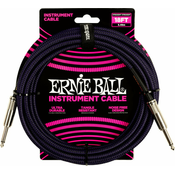 Ernie Ball Braided Straight Straight Inst Kabel Crna-Ljubičasta 5,5 m Ravni - Ravni