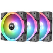 THERMALTAKE Paket 3 črnih ventilatorjev Thermaltake Swafan Ex14 RGB, (21405861)